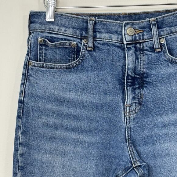 J. Crew Full Length Classic Straight Jeans Size 27 Blue High Rise Raw Hem - Picture 5 of 12